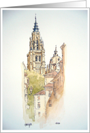 Segovia, Spain - watercolor painting card