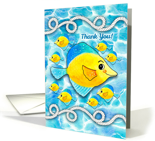Nautical Rope, Ocean Fish Thank You card (1464024)