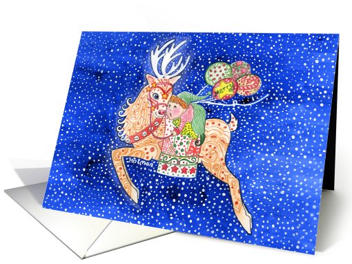 Reindeer and Santa's Helper card (714294)