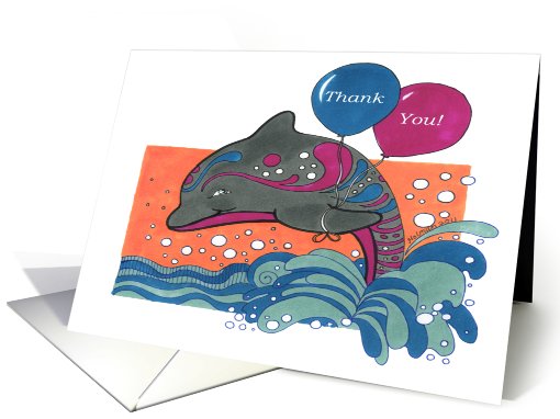 Dolphin Thank You for the Birthday Gift card (772501)