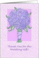 Bridal Purple Bouquet Thank You for Gift card