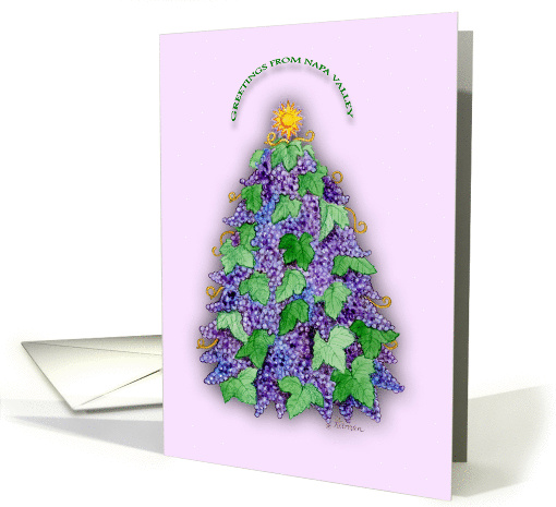 Merry Christmas Greetings from Napa Valley Grape Christmas Tree card