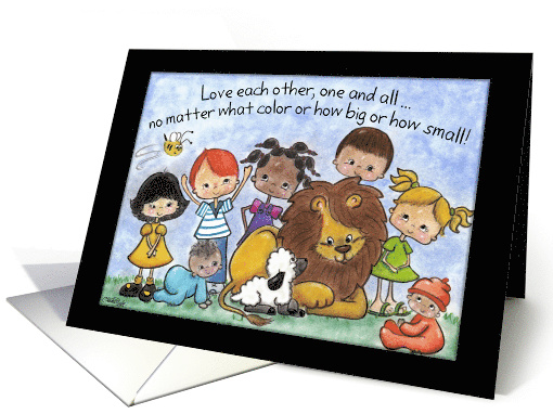 Lion and Lamb, Love for All, Blank Note card (1281376)