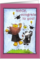 Graduation For Niece-Lion and Lamb-Hats Off card