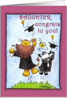 Graduation For Daughter-Lion and Lamb-Hats Off card