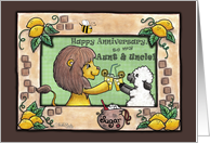 Happy Anniversary for Aunt and Uncle -Lion and Lamb- Making Lemonade card