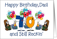 Happy Birthday Dad - 70 and Still Rockin’ card