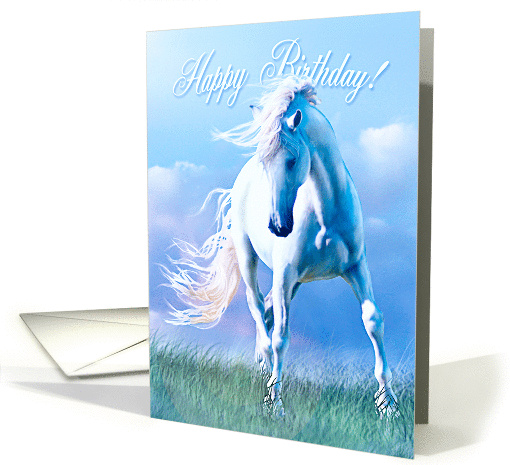 White Horse Fabuloso, Happy Birthday card (665808)
