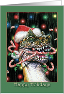 Dinosaur - Happy Holidays - blank card