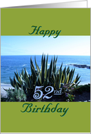 Birthday, 52nd, Century plant, poem, Ocean beach card
