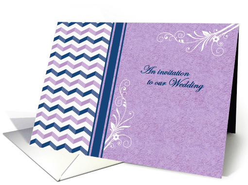 Wedding Invitation, chevrons, violet and blue card (1128528)