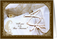 Wedding Request for Best Matron - Wedding Dress Closeup card