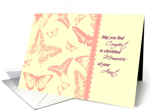 Sympathy card Loss of Aunt Vintage Butterflies metaphor... (1288788)