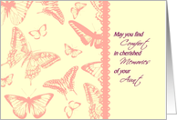 Sympathy card Loss of Aunt Vintage Butterflies metaphor for Memories card