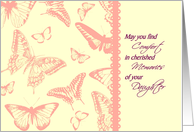 Sympathy card Loss of Daughter Vintage Butterflies Memories metaphor card