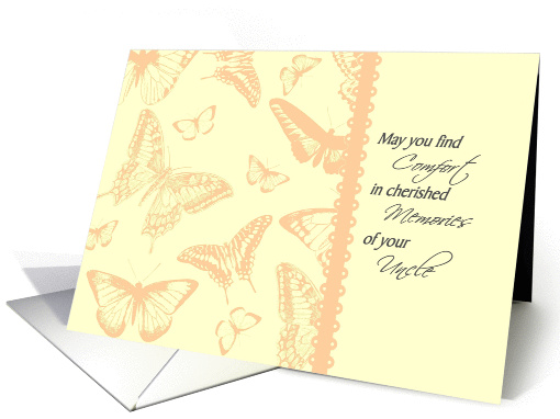 Sympathy card Loss of Uncle Vintage Butterflies metaphor... (1288970)