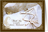 Thank You for Being my Junior Bridesmaid - Wedding Dress Closeup card