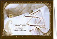 Thank You for being my Train Bearer - Wedding Dress Closeup card