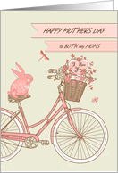 Mother’s Day for Both Moms Retro Bicycle with Flower Basket card