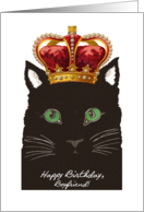 Birthday for Boyfriend, Cat wears Ornate Crown, Good to be King card