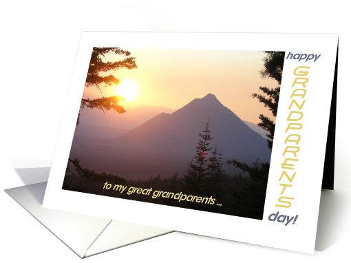 Grandparents Day, great grandparents, sunset card (674331)