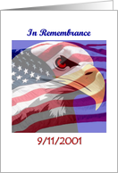 Patriot Day - bald eagle, U.S. flag card