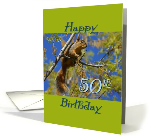 Birthday, 50th, squirrel card (818580)