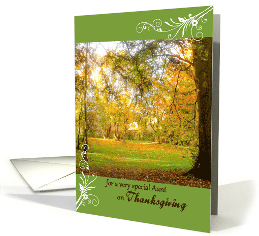Thanksgiving for Aunt, Fall Foliage in English Countryside card