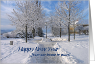 New Year’s, from our house to yours, fresh snow card