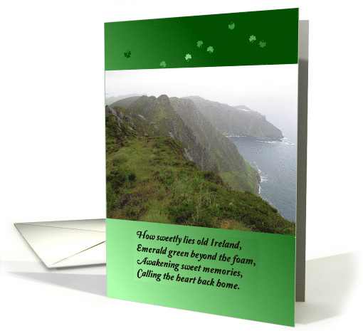 St. Patrick's Day, Irish poem, Slieve League, Shamrocks card (902634)