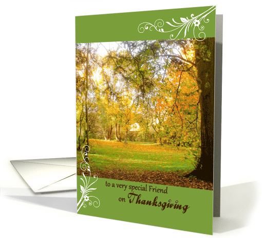 Thanksgiving for Friend, Fall Colors in English Countryside card