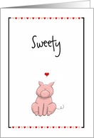 Cute Pig Valentine’s Day - Hearts card