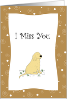 Cute Cartoon Dog, I Miss You Card