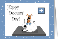 Whimsical, Cute, Puppy, Sheep Patient Happy Doctors’ Day Card