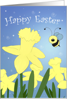Happy Easter Bumble Bee, Daffodils card