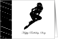 Happy Birthday, Sexy Woman Silhouette in Black card