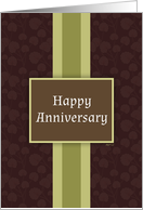 Happy Anniversary Card, Classic Brown And Green card