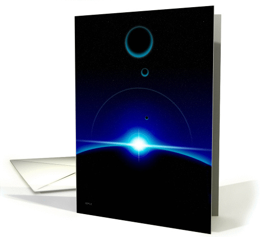 Space Solar Scene, Blank Note card (963809)