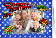 Season’s Greetings 2023 Superhero Comic Style Christmas Photo card