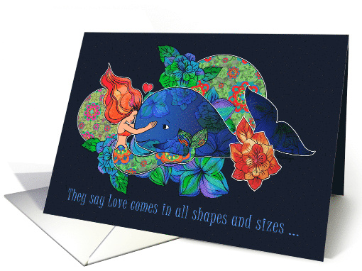 Valentine's Day with Mermaid and Whale card (1038179)