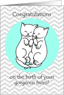 Congratulations on the Birth of Your Twins with Cute Sleepy Kittens card