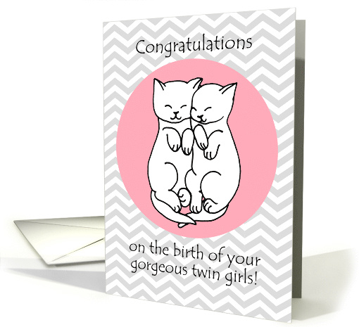 Congratulations on the Birth of Your Twin Girls with Cute Kittens card