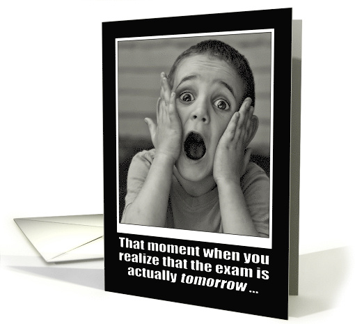 Congratulations on Your Exam Results Funny Black and White Photo card