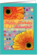 Happy Birthday for Her with Beautiful Orange Daisies card