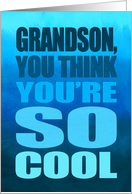 Happy Birthday for Grandson Humor You Think You’re So Cool Typography card