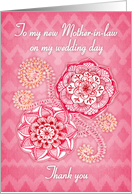 Thank You to New Mother-in-law on My Wedding Day with Pink Mandalas card