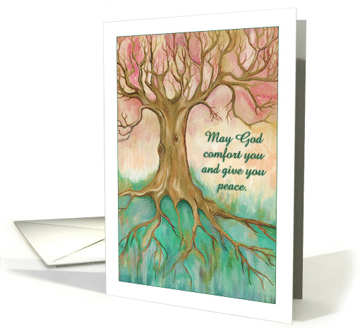 With Sympathy May God Comfort You and Give You Peace with Tree card