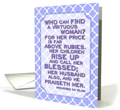 Happy Mother's Day for Wife, scripture card, Proverbs 31,... (1274058)