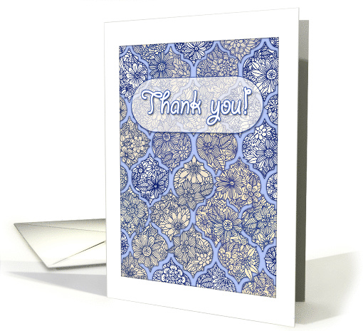 Thank You with Blue Purple and Cream Floral Moroccan... (1279412)