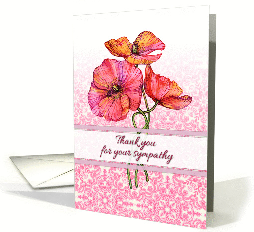 Thank you for your sympathy, flowers, pink & peach poppy... (1325918)